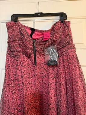 torrid Black and Pink Leopard Mesh Tulle Dress